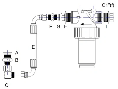 Комплект для монтажа фильтра отработанного масла к насосу