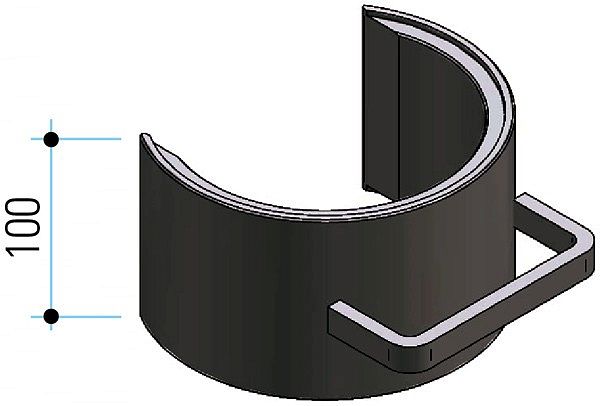 Скоба страховочная, H100, D216, 150 т, F-F, для M150