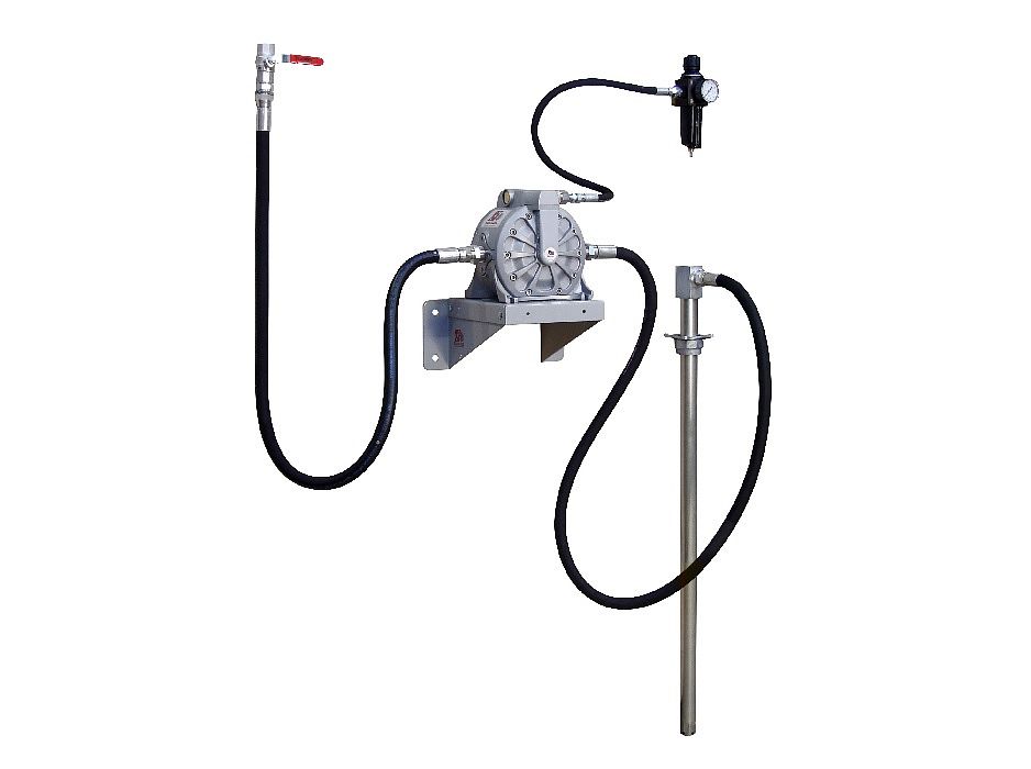 Комплект диафрагменного насоса 1:1 для масла и диз топлива; для контейнеров IBC и бочек; 100 л/мин; 0,7 МПа