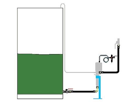 Комплект для монтажа масл. насоса с пневмоприв. на пол и присоед. заборного шланга к донному выход. отверстию ёмкости,с фильтром регулятором воздуха