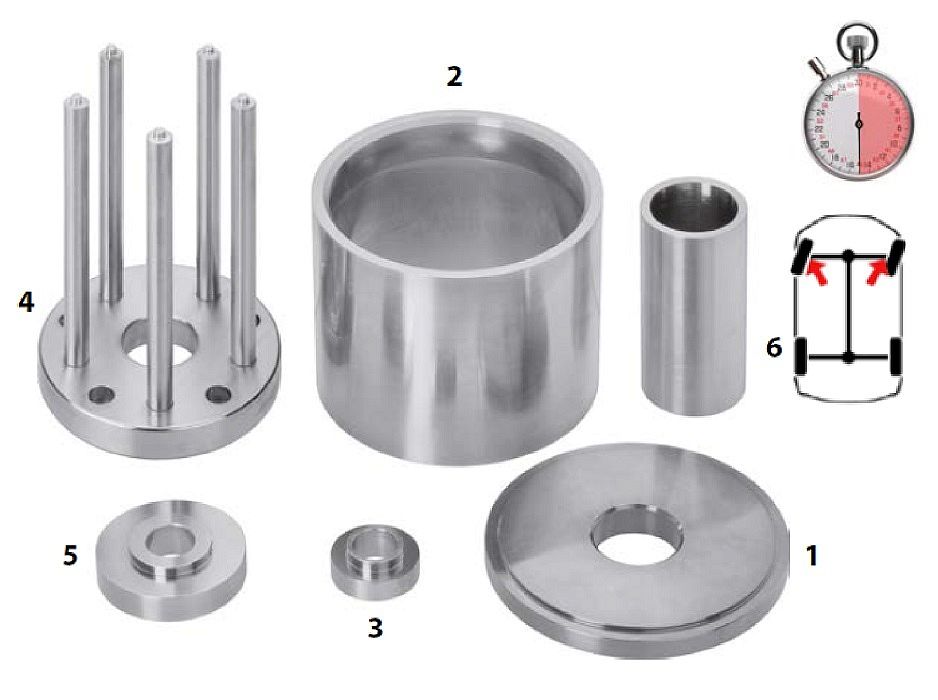 Комплект оснастки для гидравлического съемника переднего ступичного подшипника Ford Transit 2000 (поставляется без цилиндра 03-00028)