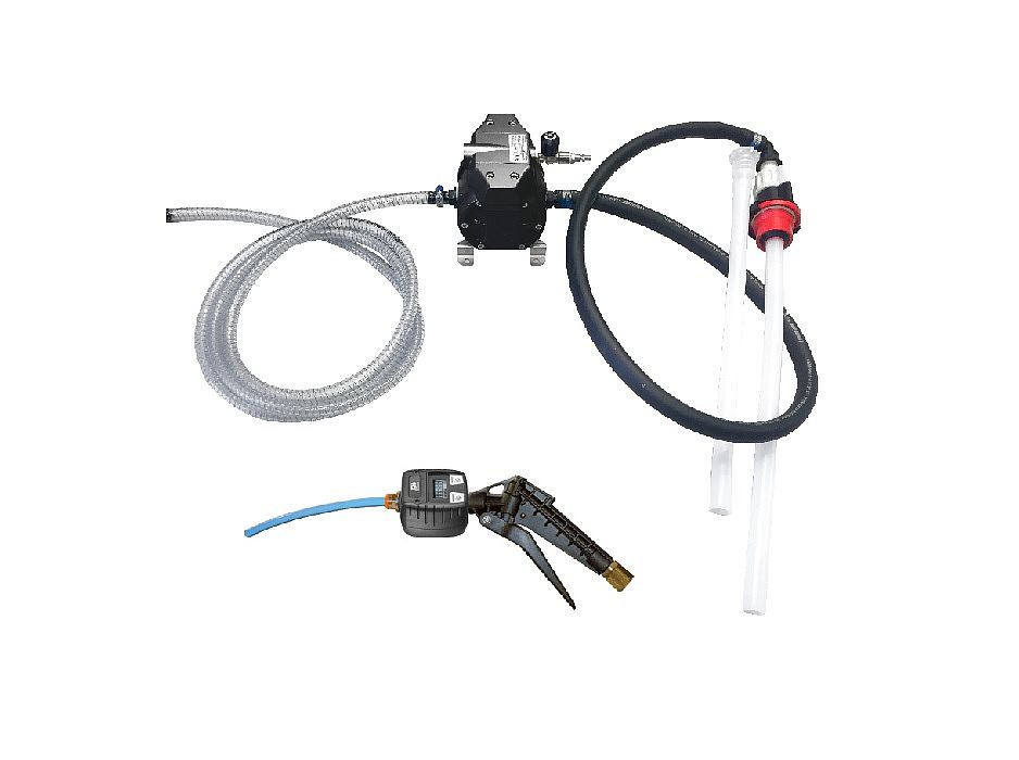 Комплект насоса диафрагменного ЕD30 (арт. 11742) с пневмоприводом для наполнения AdBlue®, 0,7 МПа c пистолетом c расходомером