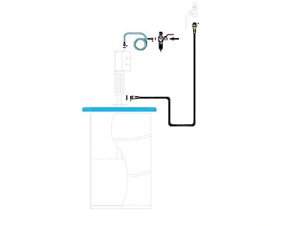 Комплект для монтажа насосов 128-серии для бочек 50-60 кг, с узлом подготовки воздуха (насос и уплотнительная мембрана в комплект не входят)