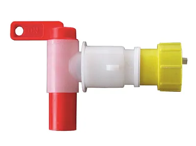 Кран для бочки, пластиковый, диаметр 34 мм, шаг 3 мм