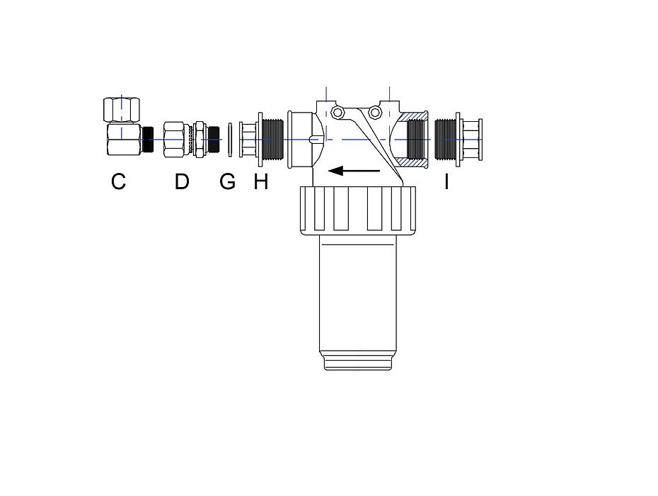 Комплект установочный для фильтра отработанного масла к всасыв. насосу 2:1