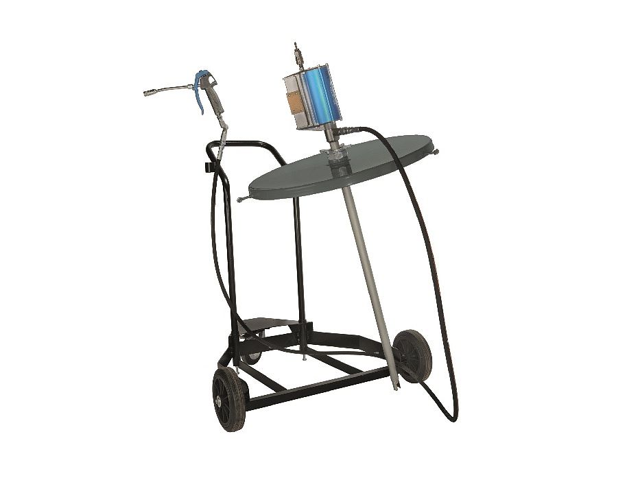 Насос для смазки с тележкой (28645),  60:1 под бочки180 кг, шланг 3 м