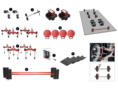 Электронный лазерный стенд измерения углов установки колес, положения осей мобильный