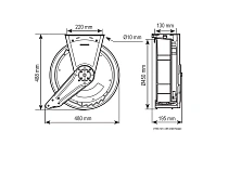 Катушка открытая для раздачи масла, шланг 15 м. х 1/2"; 7,5 МПа; пистолет