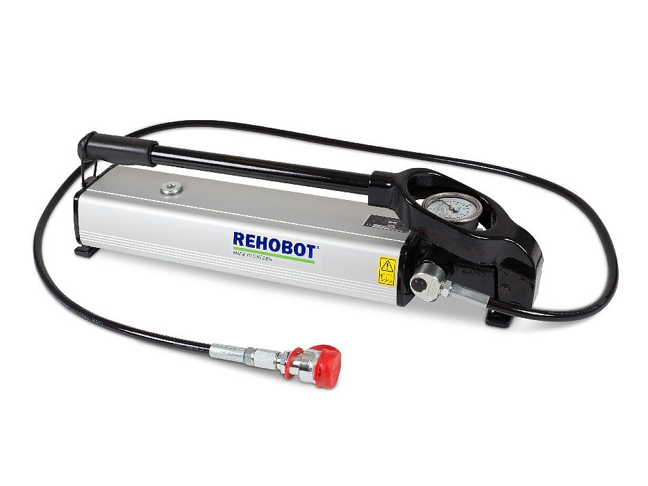 Насос гидравлический, ручной, двухступенчатый с манометром, шлангом и БРС (280 МПа, 2,4 л, 12,1 кг) без поворотного соединения