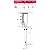 Насос с пневмоприводом для смазки под бочку 50 кг; 80:1; 1,1 кг/мин, 0,7 МПа, вход 1/4", выход 3/8", заборная труба: Ø 30 мм, L=760 мм