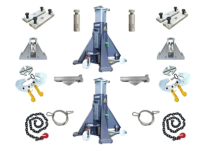 Комплект для правки деформаций рам прицепов в вертикальной плоскости 