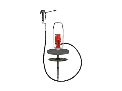 Нагнетатель смазки переносной под вёдра 15-18 кг., с пластиной прижимной, пистолет для раздачи смазки; пневмопривод 55:1; 1 МПа