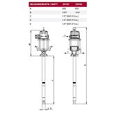 Насос для смазки с пневмоприводом повышенной производительности под бочку 50 кг; 80:1; 8 кг/мин, 0,7МПа, воздух 1/2", заборная труба: Ø 50 мм, L=650 мм