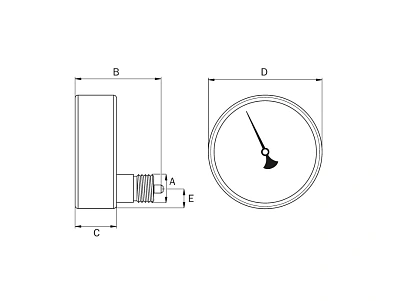 Манометр, диапазон 0-160 МПа, 1/4"                      