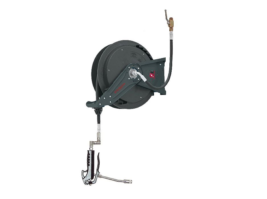Катушка открытая для раздачи смазки, шланг 15 м. х 3/8"; 35 МПа; пистолет раздаточный; вход/выход 3/8"