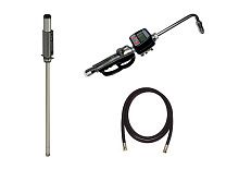 Комлект для раздачи масла из 200л бочек (насос 3:1 с пневмоприводом, пистолет с расходомером, жёский носик, шланг 3м)