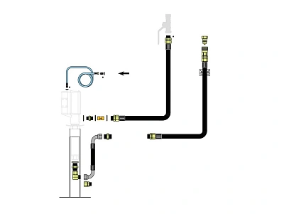 Комплект для монтажа насоса на полу без фильтра-регулятора воздуха и масляного фильтра