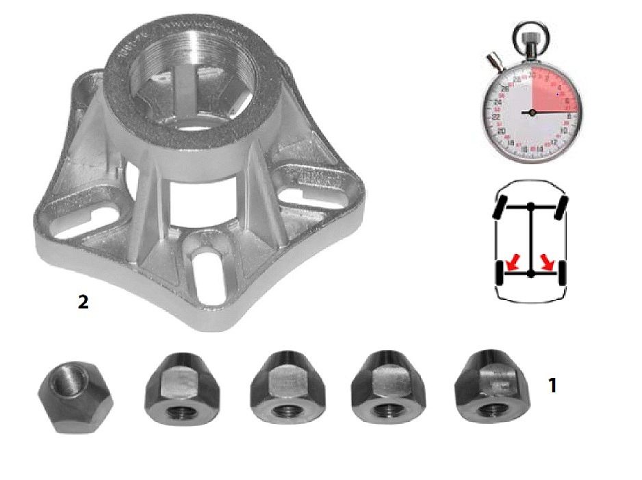 Комплект оснастки для гидравлического съемника заднего ступичного подшипника Ford Transit 2000 (поставляется без цилиндра 03-00028)