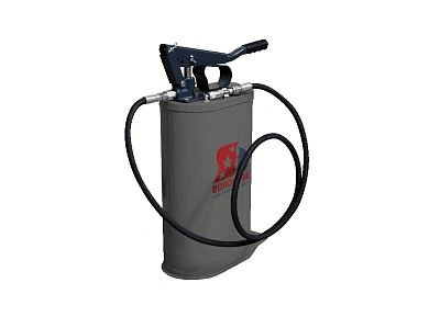 Нагнетатель смазки с ручным приводом и овальной ёмкостью на 16 кг., шланг длиной 2 м. с муфтой 