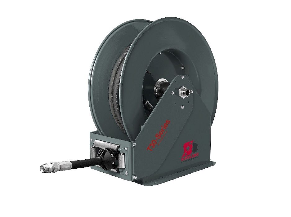 Катушка открытая для раздачи воздуха/воды, цельностальная; шланг 15 м. х 1"; 1,5 МПа; 1"