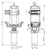 Насос для масла высокой производительности; пневмопривод 3:1, укороченная заборная труба; 120 л./мин.;1,2 МПа