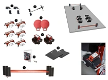 Электронный лазерный стенд измерения углов установки колес, положения осей мобильный с комплектом регулировочных шайб
