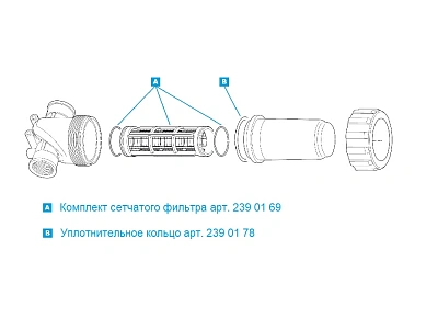 Фильтр всасывающий для отработанного масла, соединительная резьба G 1 1/4" (f), размер ячейки 0,6 мм², макс. раб. давление 20 бар, эфф. площ. фильтра 115 cм2