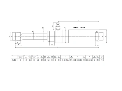 Гидроцилиндр тянущий, усилие 11 т, ход штока 127 мм, высота 436 мм 