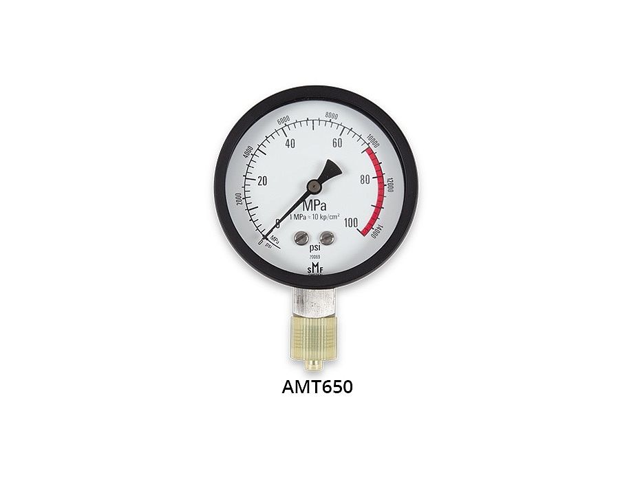 Манометр, 2 шкалы, диапазоны: 0-100 МПа, 0-14000 psi, 1/2"                     
