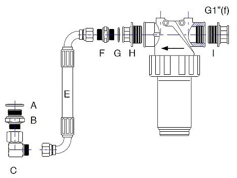 Комплект для монтажа фильтра отработанного масла к насосу