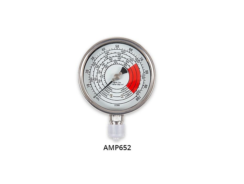 Манометр, 5 шкал, диапазоны: 0-400 кН, 0-600 кН, 0-1000 кН, 0-70 МПа, 0-10000 psi, 1/2"