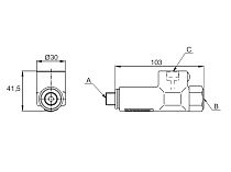 Адаптер для манометров AMT801, TX103, TX104, 100 МПа, 1/4"Х1/4"