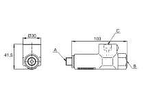 Адаптер для манометров AMT801, TX103, TX104, 100 МПа, 1/4"Х1/4"