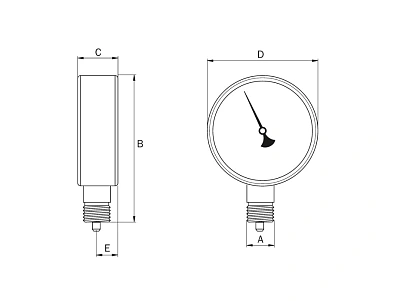 Манометр, диапазон 0-1000 кН, 1/2"                     