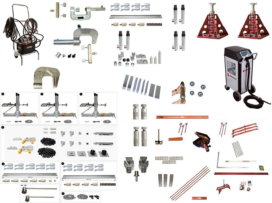 Комплект оборудования для правки рам грузовых автомобилей на анкерных креплениях
