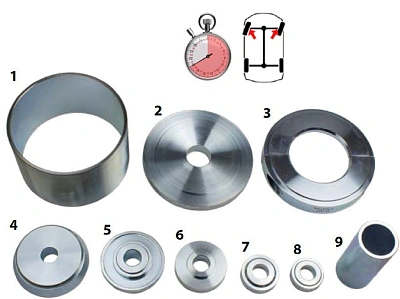 Комплект оснастки для гидравлического съемника переднего ступичного подшипника Peugeot Boxer, Citroen Jumper, Fiat Ducato 2007 (поставляется без цилиндра 03-00028)