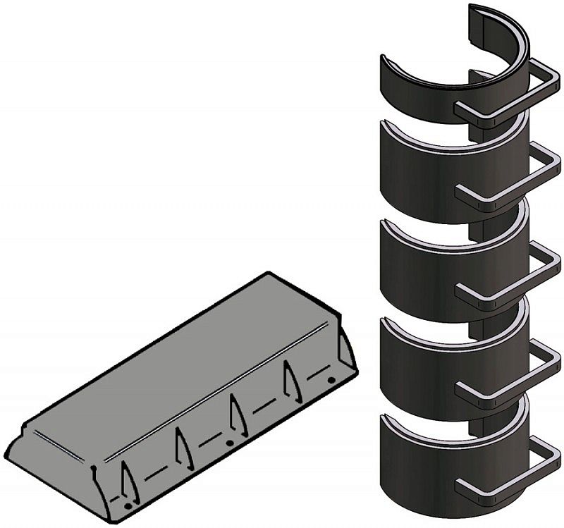 Комплект страховочных скоб и держателя, 80 т