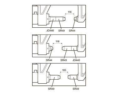 Комплект струбцины для клепки и правки рам 40 т для правки рам 