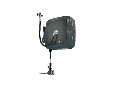 Катушка закрытая для раздачи масла, шланг 10 м. х 1/2"; 7,5МПа; пистолет с механическим расходомером