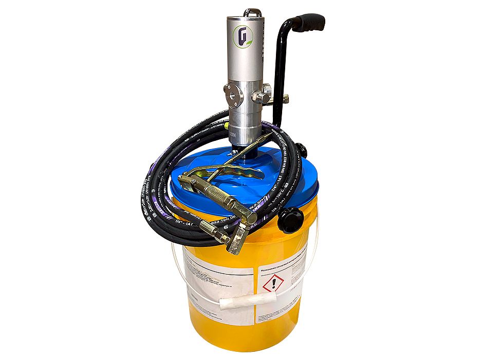 Нагнетатель смазки 50:1 под бочки 12-40 кг; 0,5 кг/мин, 410 мм