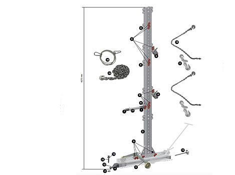 Комплект силовой балки для передв. оснований, высокий, 4070 мм Правка кабин Гэллакс