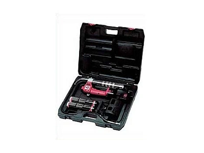 Шприц-солидолонагнетатель на аккумуляторах, max давление 45МПа, гибкий носик 0.9м, 1 аккумулятор.